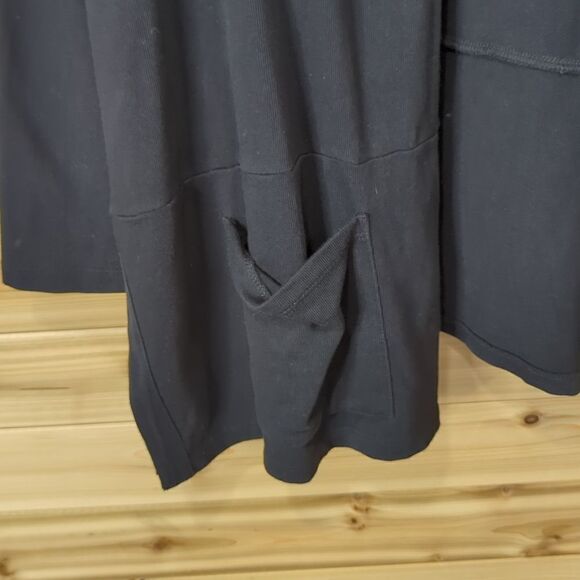 White + Warren Top Womens XS Black Open front Hooded Relaxed Fit - Picture 2 of 11